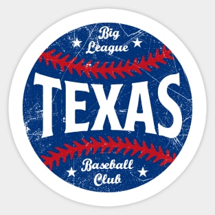 Texas Retro Big League Baseball - White Sticker